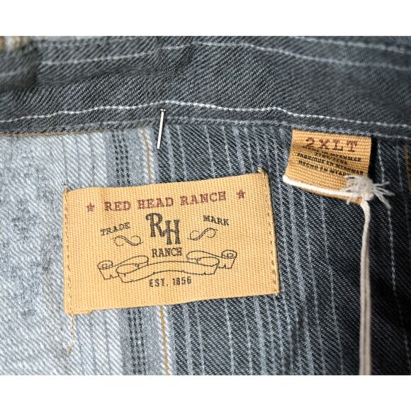 Lot of 2 Men's Long Sleeve Button Down Shirts Ariat/Red Head Ranch XXL/2XLT - Picture 9 of 12